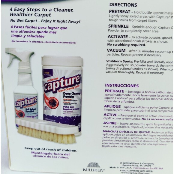 Milliken Premium "Capture" Carpet Cleaning Total Care Kit/ Old Stock- New Box - Picture 7 of 11